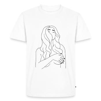 Femme libre - T-shirt Premium bio Homme - blanc - Devant - Nico (187cm)