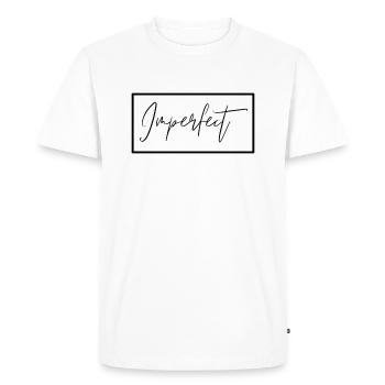 Parfaitement imparfait - T-shirt Premium bio Homme - blanc - Devant - Nico (187cm)