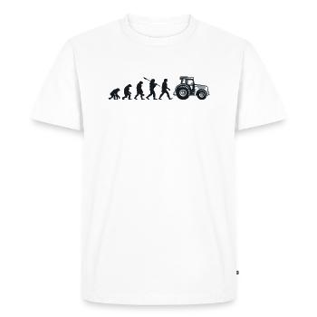 Évolution Darwin pour les Agriculteurs 🚜 - T-shirt Premium bio Homme - blanc - Devant - Nico (187cm)
