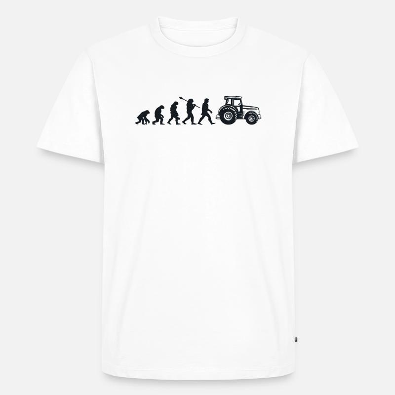 Darwin Evolution für Landwirte 🚜 - Männer Premium Bio T-Shirt - Weiß