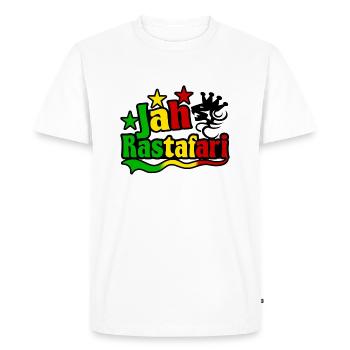 jah rastafari - T-shirt Premium bio Homme - blanc - Devant - Nico (187cm)