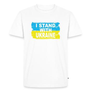 I support Ukraine - Men's Premium Organic T-Shirt - white - Front - Nico (187cm)