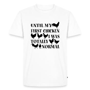 Chicken silhouettes and chicken saying - Men's Premium Organic T-Shirt - white - Front - Nico (187cm)