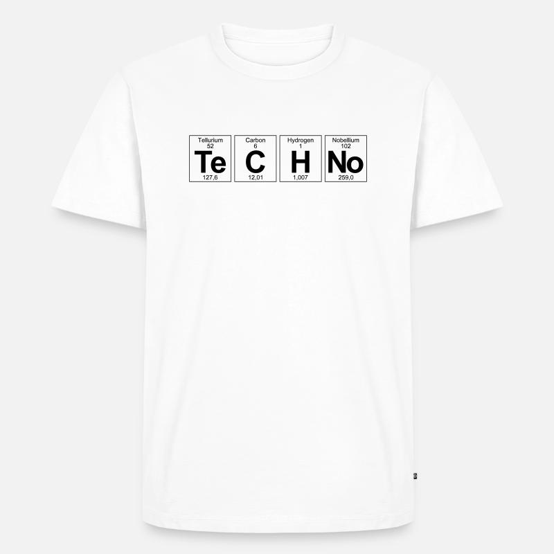 Periodensystem Techno Schriftzug Elemente Chemie - Männer Premium Bio T-Shirt - Weiß