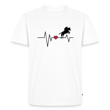 Heartbeat Show Jumper - Men's Premium Organic T-Shirt - white - Front - Nico (187cm)
