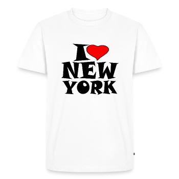 New York - J'aime New York - J'adore New York - T-shirt Premium bio Homme - blanc - Devant - Nico (187cm)