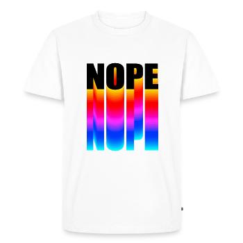 Nope NOPE nope - Men's Premium Organic T-Shirt - white - Front - Nico (187cm)
