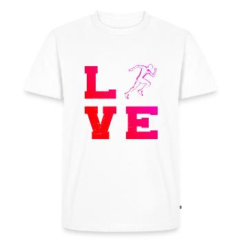 Fitness Hommes Jogging Course Course Jogging - T-shirt Premium bio Homme - blanc - Devant - Nico (187cm)