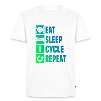 Vélo VTT Hommes Cyclisme Cyclisme - T-shirt Premium bio Homme - blanc - Devant - Nico (187cm)