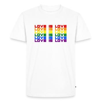 L'amour est l'amour par Johntastisch - T-shirt Premium bio Homme - blanc - Devant - Nico (187cm)
