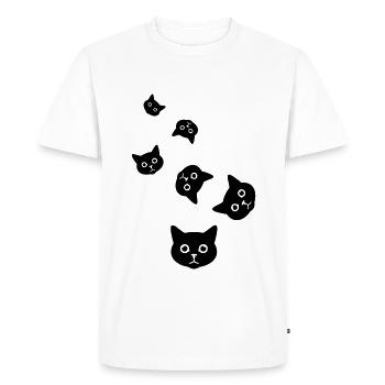 Cat head - Men's Premium Organic T-Shirt - white - Front - Nico (187cm)