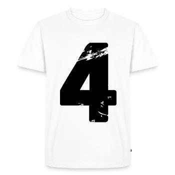 Maillot numéro 4 - T-shirt Premium bio Homme - blanc - Devant - Nico (187cm)