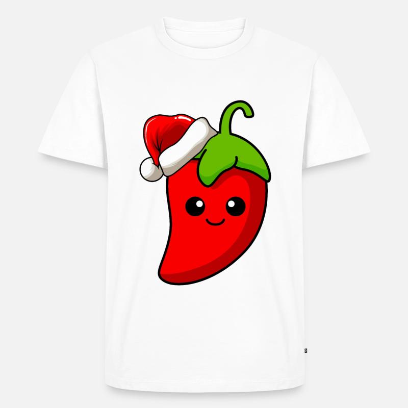 Chilli Weihnachten Comic Xmas - Männer Premium Bio T-Shirt - Weiß