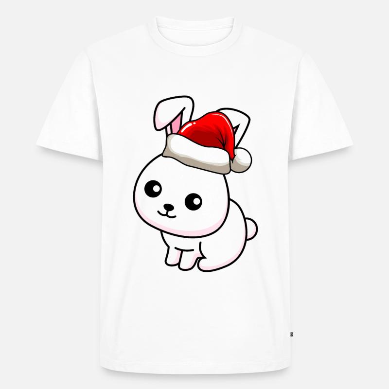 Lapin Comic Noël - T-shirt Premium bio Homme - blanc