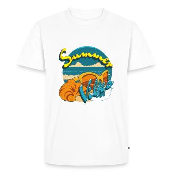 Summer vibes Retro style - Men's Premium Organic T-Shirt - white - Front - Nico (187cm)