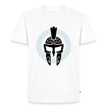 casque spartan symbole spartan sparta - T-shirt Premium bio Homme - blanc - Devant - Nico (187cm)