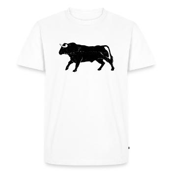 Bull Bovine Art Silhouette Wild Animal Lover - Men's Premium Organic T-Shirt - white - Front - Nico (187cm)