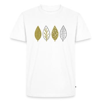 Feuilles d'or et de blanc - T-shirt Premium bio Homme - blanc - Devant - Nico (187cm)