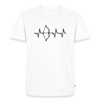 Archery, Bow and Arrow Heartbeat - T-shirt Premium bio Homme - blanc - Devant - Nico (187cm)