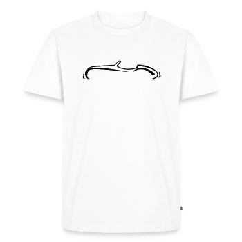 Car silhouette | Oldtimer | Roadster Spider - Men's Premium Organic T-Shirt - white - Front - Nico (187cm)