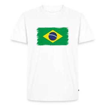 Brazil flag Brazilian flag South America - Men's Premium Organic T-Shirt - white - Front - Nico (187cm)
