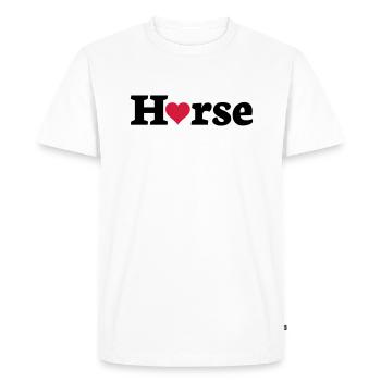 coeur de cheval - T-shirt Premium bio Homme - blanc - Devant - Nico (187cm)