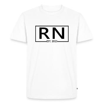 RN Est. 2023 Graduation Étudiante autorisée en soins infirmiers - T-shirt Premium bio Homme - blanc - Devant - Nico (187cm)