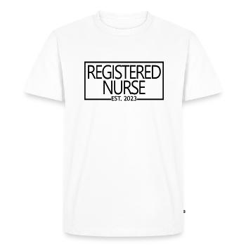 Registered Nurse Est. 2023 Graduated Nursing Gift - Men's Premium Organic T-Shirt - white - Front - Nico (187cm)