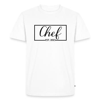 Chef Est. 2023 Graduated Chef Culinary Art Student - Men's Premium Organic T-Shirt - white - Front - Nico (187cm)