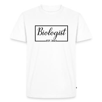Biologist Est. 2023 Graduated Biologist Student - Men's Premium Organic T-Shirt - white - Front - Nico (187cm)