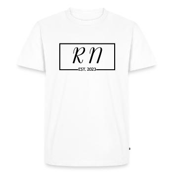 RN Est. 2023 Graduation Étudiante autorisée en soins infirmiers - T-shirt Premium bio Homme - blanc - Devant - Nico (187cm)