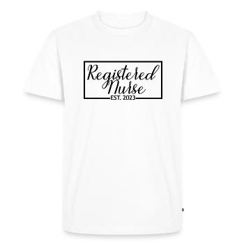 Registered Nurse Est. 2023 Graduated Nursing Gift - Men's Premium Organic T-Shirt - white - Front - Nico (187cm)