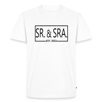 Sr. & Sra. Est. 2022 - Men & Women Wedding Gift - Men's Premium Organic T-Shirt - white - Front - Nico (187cm)