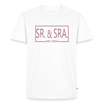 Sr. & Sra. Est. 2022 - Men & Women Wedding Gift - Men's Premium Organic T-Shirt - white - Front - Nico (187cm)