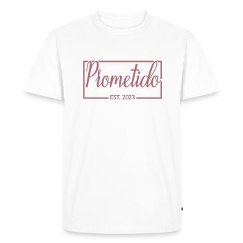 Prometido Est. 2023 Fiancé Engagement Groom To Be - T-shirt Premium bio Homme - blanc - Devant - Nico (187cm)