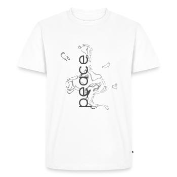 Déclaration de paix - Design d’Art de lettre élégante - T-shirt Premium bio Homme - blanc - Devant - Nico (187cm)