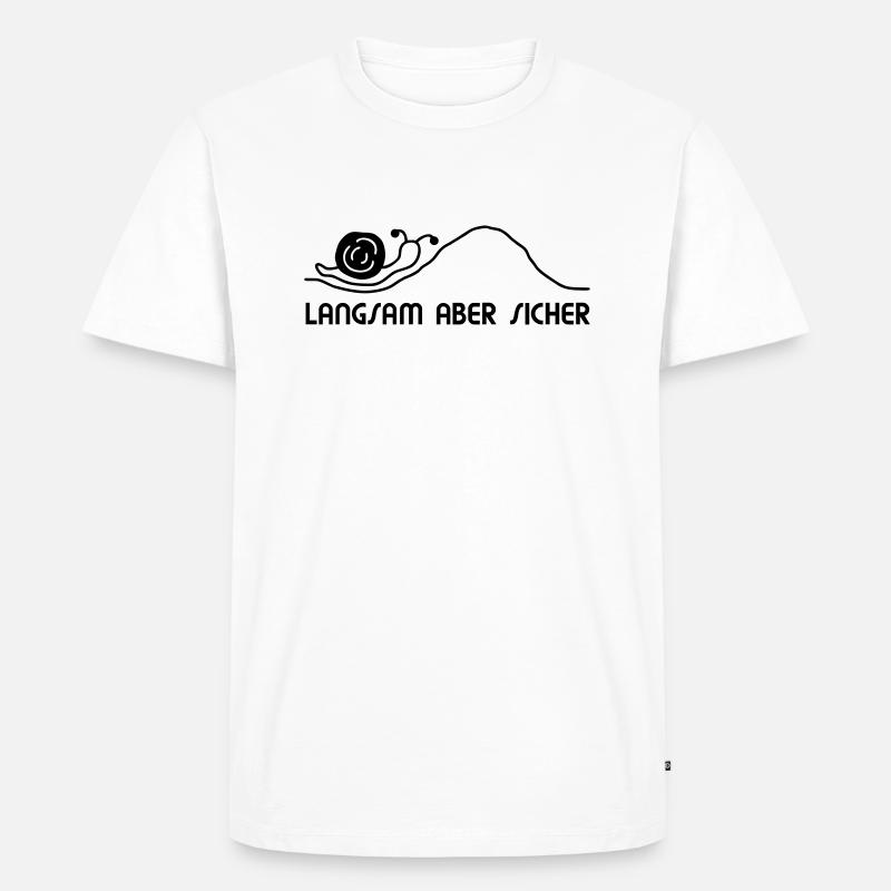 Schnecke langsam - Männer Premium Bio T-Shirt - Weiß