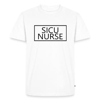 Infirmière SICU Fière étudiante infirmière diplômée - T-shirt Premium bio Homme - blanc - Devant - Nico (187cm)