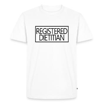 Diététiste diplômée fière nutritionniste - T-shirt Premium bio Homme - blanc - Devant - Nico (187cm)