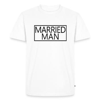 Homme marié Couple Matching Mariage Lune de miel - T-shirt Premium bio Homme - blanc - Devant - Nico (187cm)