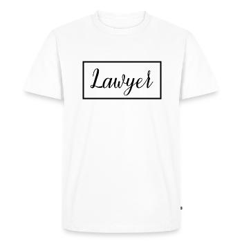 Avocat fier étudiant diplômé de l’école d’avocats - T-shirt Premium bio Homme - blanc - Devant - Nico (187cm)