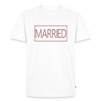 Couple marié assorti Hommes & Femmes Jour de mariage - T-shirt Premium bio Homme - blanc - Devant - Nico (187cm)
