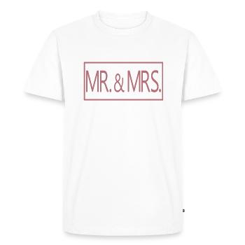 M. & Mme Couple marié Hommes & Femmes Cadeau de mariage - T-shirt Premium bio Homme - blanc - Devant - Nico (187cm)