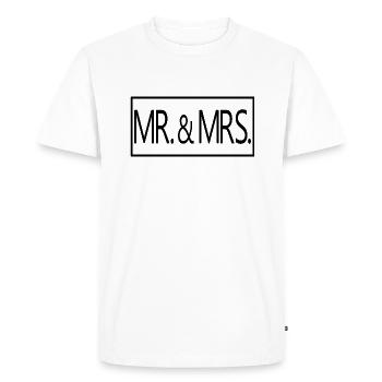 M. & Mme Couple marié Hommes & Femmes Cadeau de mariage - T-shirt Premium bio Homme - blanc - Devant - Nico (187cm)