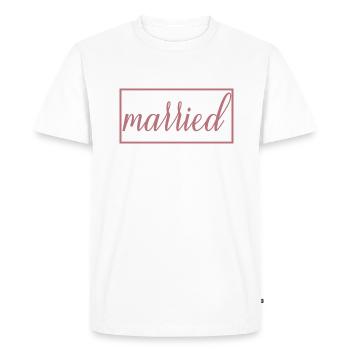 Couple marié assorti Hommes & Femmes Jour de mariage - T-shirt Premium bio Homme - blanc - Devant - Nico (187cm)