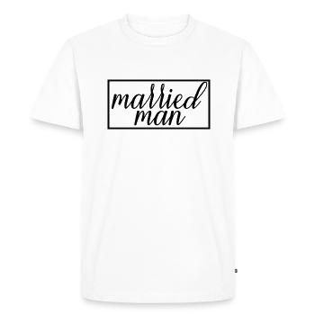 Homme marié Couple Matching Mariage Lune de miel - T-shirt Premium bio Homme - blanc - Devant - Nico (187cm)