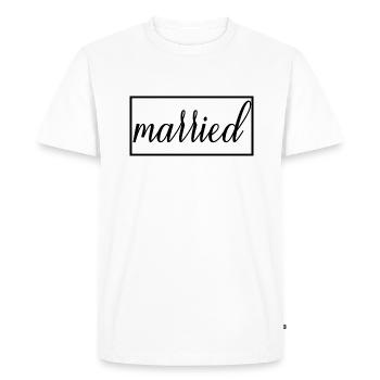 Couple marié assorti Hommes & Femmes Jour de mariage - T-shirt Premium bio Homme - blanc - Devant - Nico (187cm)