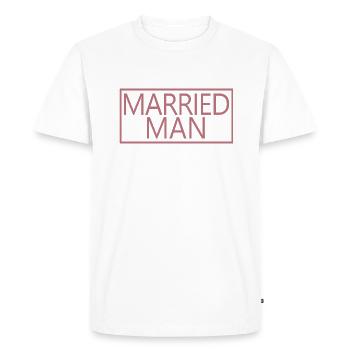 homme marié couple assorti mariage lune de miel - T-shirt Premium bio Homme - blanc - Devant - Nico (187cm)