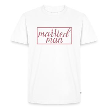 Homme marié Couple Matching Mariage Lune de miel - T-shirt Premium bio Homme - blanc - Devant - Nico (187cm)