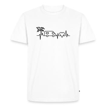 Mein Herz schlägt für Camper Van Leben - Männer Premium Bio T-Shirt - Weiß - Vorne - Nico (187cm)